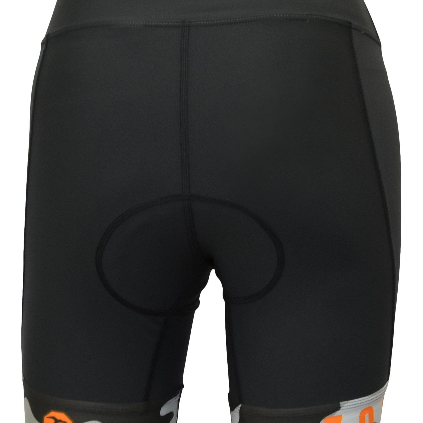 Orange camo cycling shorts on sale